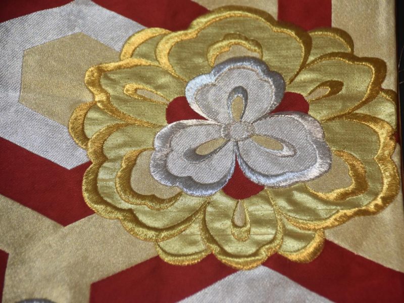 Floral and Geometric Vintage Obi Sash  Length:4000mm - Image 3