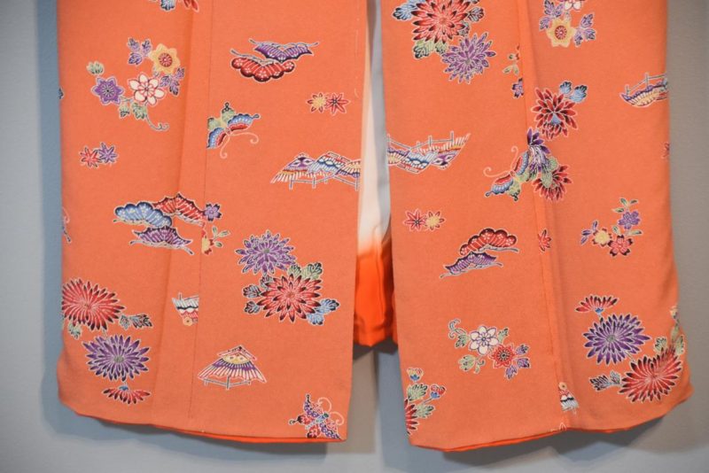 Coral Coloured Vintage Silk Kimono - Image 4