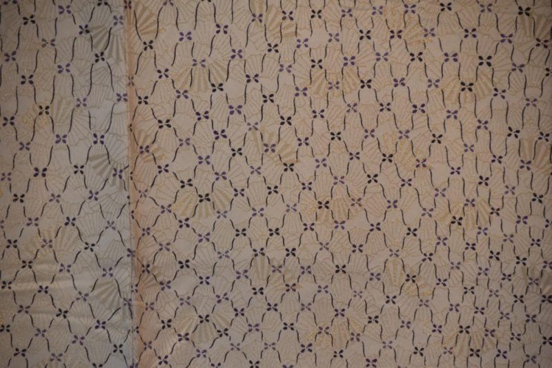 Purple and White Vintage Silk Damask Kimono - Image 3