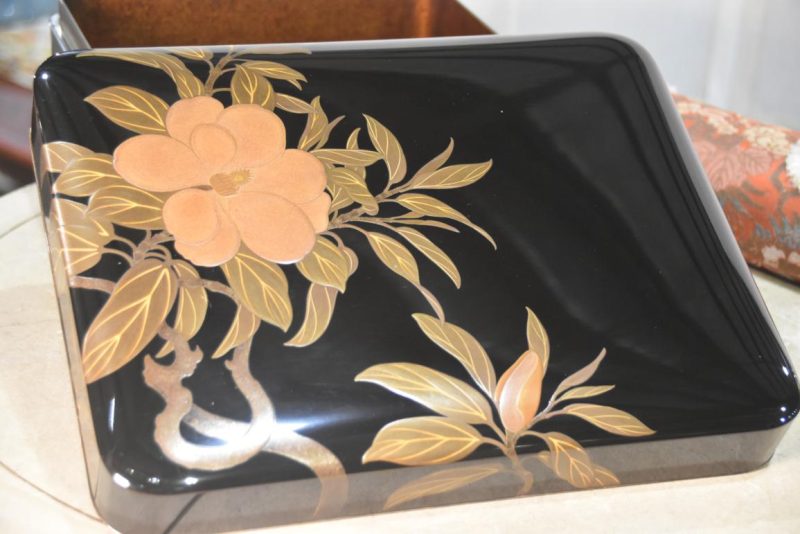 Vintage Japanese Maki-E Lacquered Letter Box  Tebako Width:330mm - Image 3
