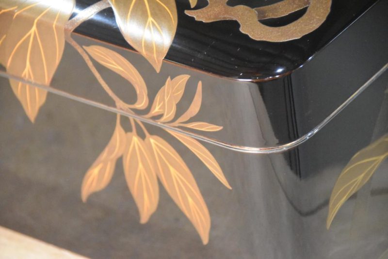 Vintage Japanese Maki-E Lacquered Letter Box  Tebako Width:330mm - Image 2