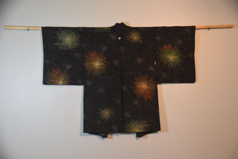 Vintage Japanese Silk Haori Jacket with metallic thread