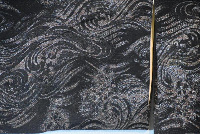 Vintage Japanese Silk Haori Jacket with Waves - Image 4