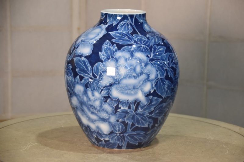 Fukugawa Pottery Vase:Width 205mm