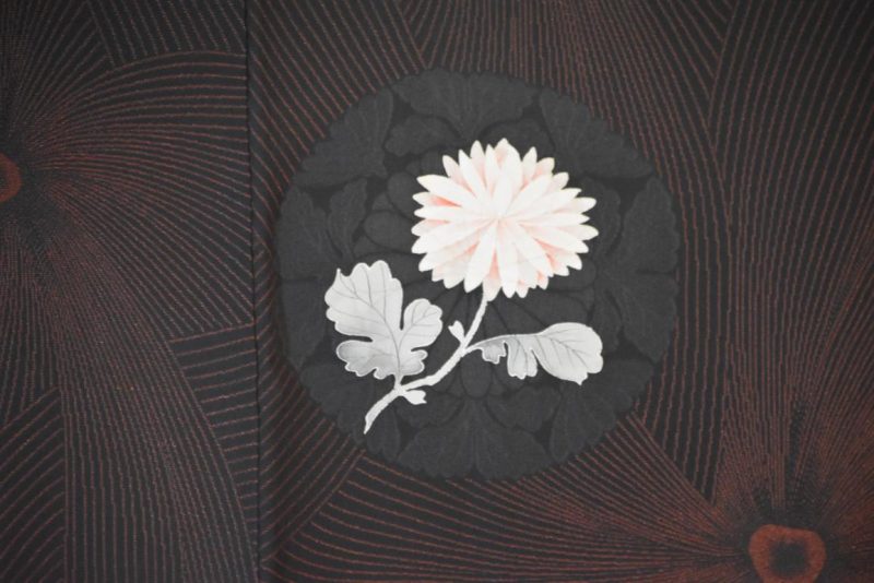 Vintage Japanese Silk Haori Jacket with flowers - Image 4
