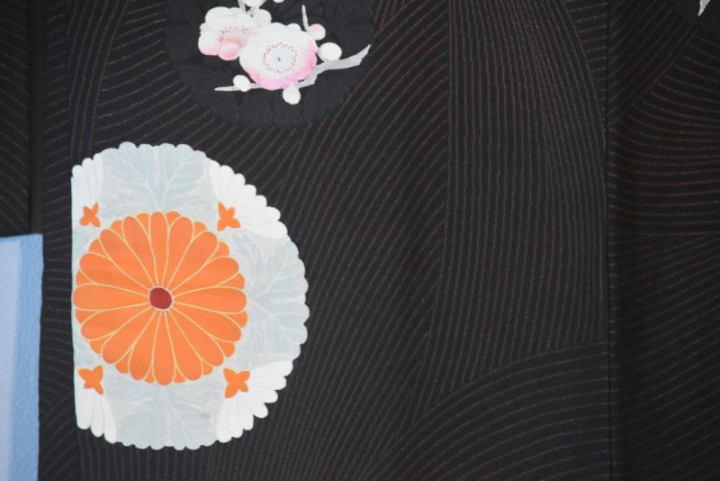 Vintage Japanese Silk Haori Jacket with flowers - Image 3