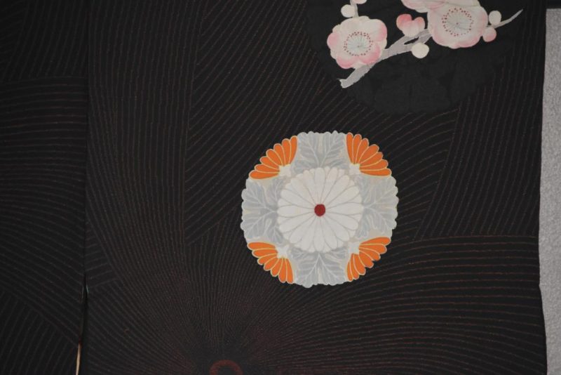 Vintage Japanese Silk Haori Jacket with flowers - Image 2