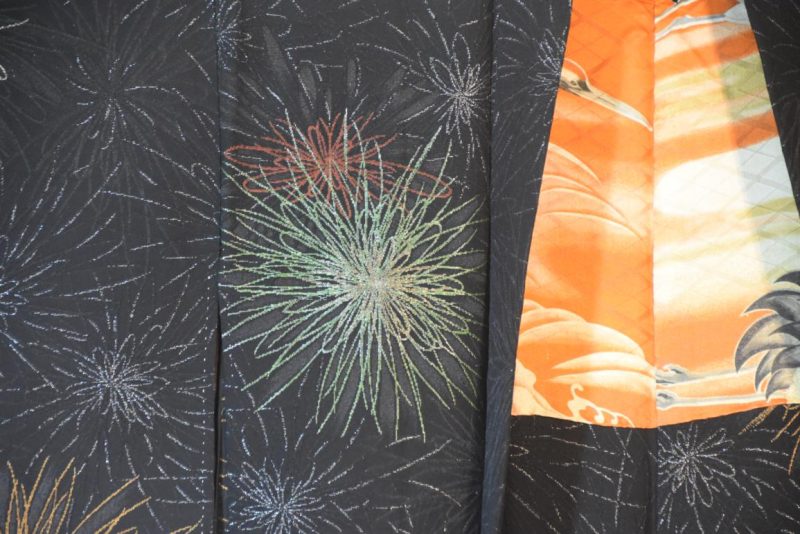 Vintage Japanese Silk Haori Jacket with metallic thread - Image 5