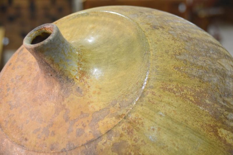 Ikebana Drip Glaze Wood Fired Vase Width390mm - Image 8