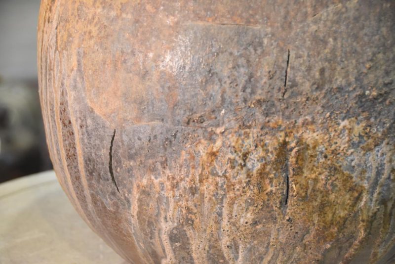 Ikebana Drip Glaze Wood Fired Vase Width390mm - Image 6