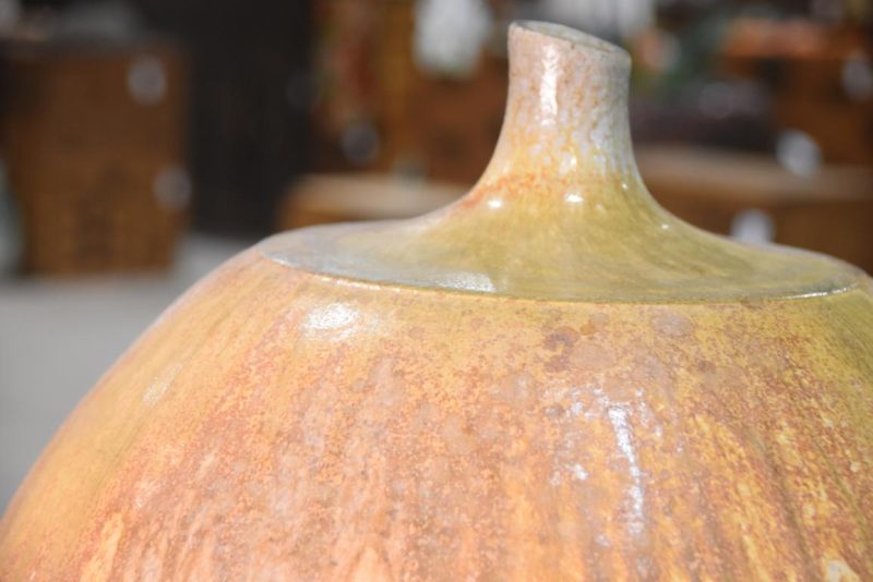 Ikebana Drip Glaze Wood Fired Vase Width390mm - Image 2