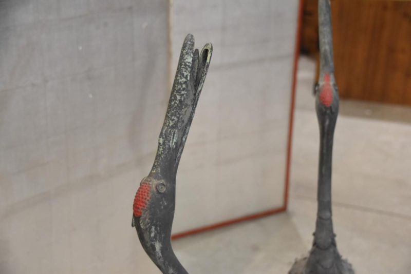 3 x Japanese Bronze Garden Cranes Height:1150mm - Image 6