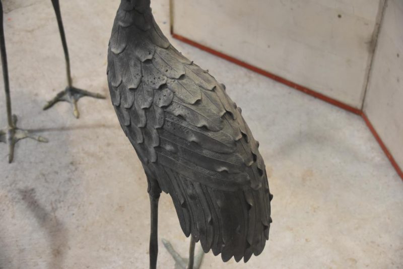 3 x Japanese Bronze Garden Cranes Height:1150mm - Image 5