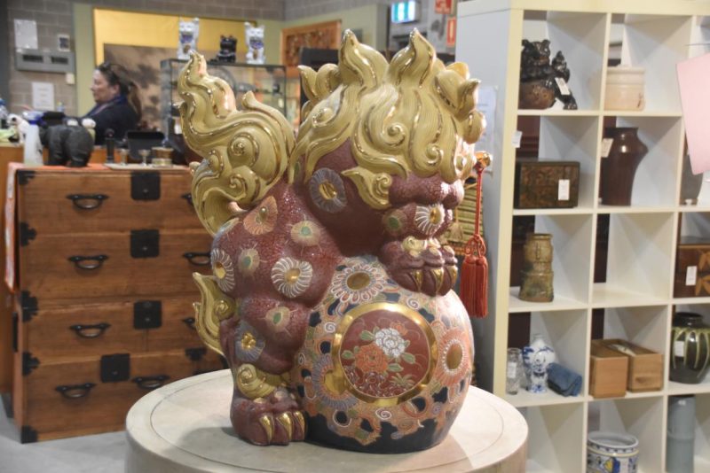 Large Kutani Pottery Shishi Buddhist Lion Dog Height:580mm - Image 6