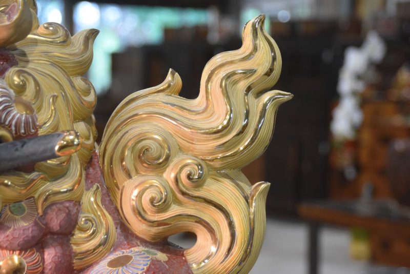 Large Kutani Pottery Shishi Buddhist Lion Dog Height:580mm - Image 3