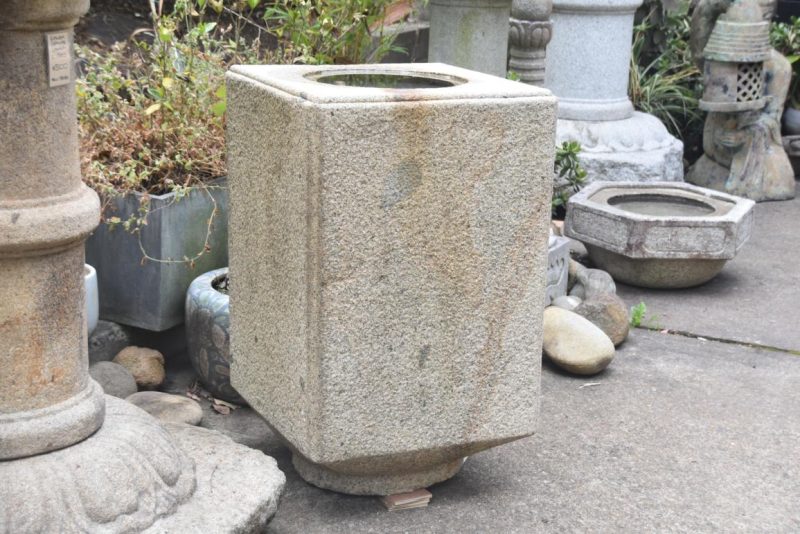 Antique Japanese Square Granite Garden Basin Width:575mm - Image 7