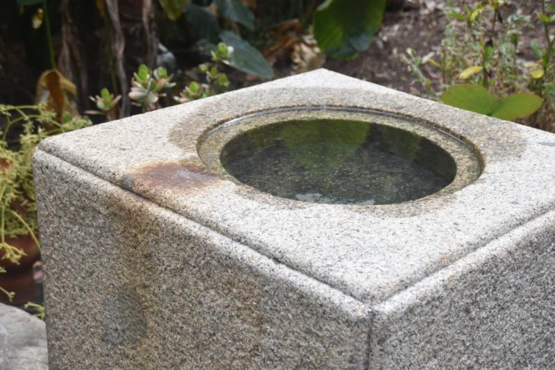 Antique Japanese Square Granite Garden Basin Width:575mm - Image 2