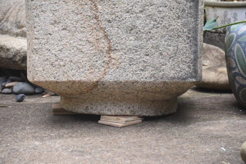 Antique Japanese Square Granite Garden Basin Width:575mm - Image 5