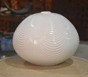 Japanese Hakuji White Celadon Vase Width:365mm