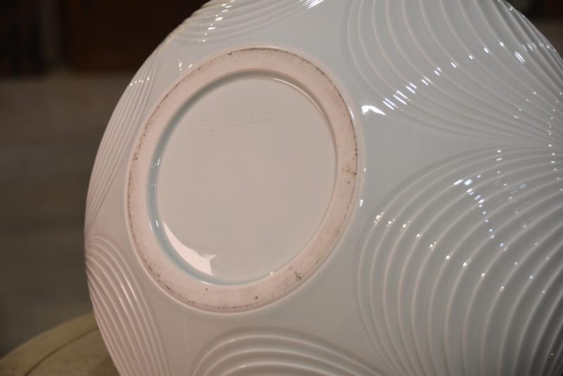 Japanese Hakuji White Celadon Vase Width:365mm - Image 5