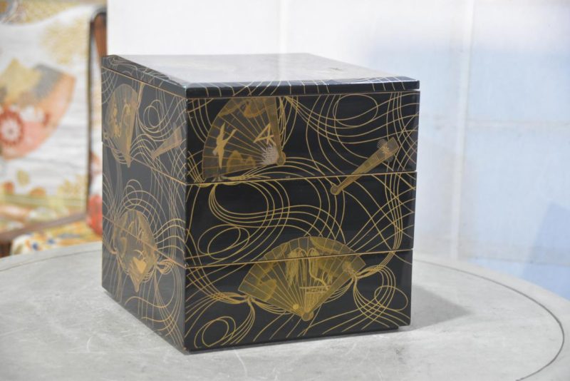 Jubako Lacquer Box with Gold Detail