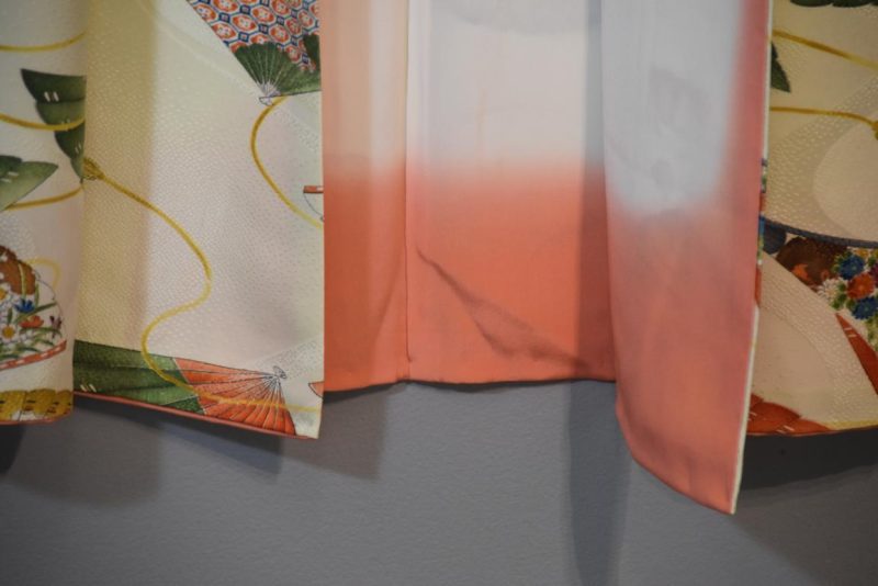 Fans on Japanese Silk Kimono - Image 5