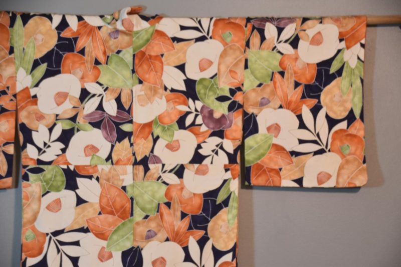 Flowers on Japanese Silk Kimono - Image 3