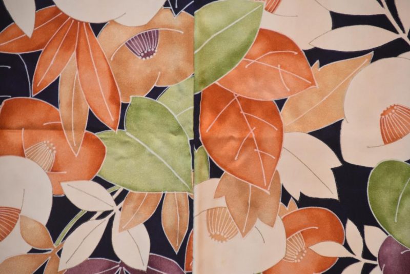 Flowers on Japanese Silk Kimono - Image 2