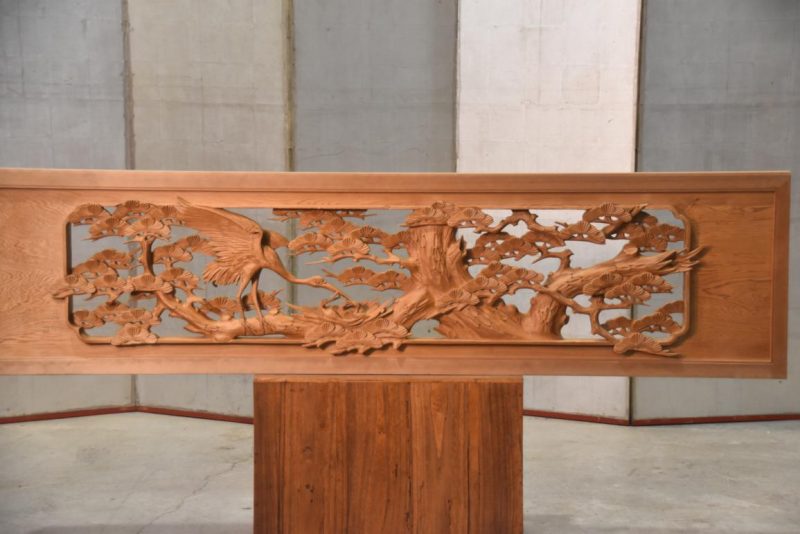 Japanese Carved Wooden Rama Transom Width:1855mm - Image 3