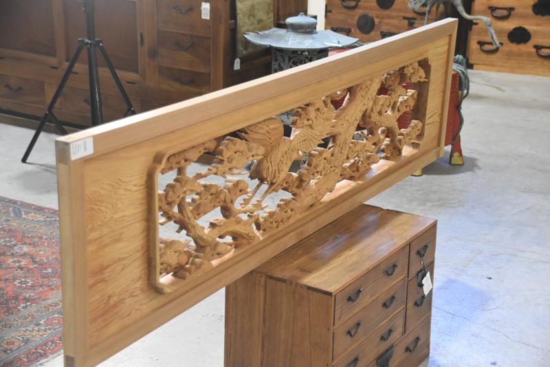 Japanese Carved Wooden Rama Transom Width:1855mm - Image 7