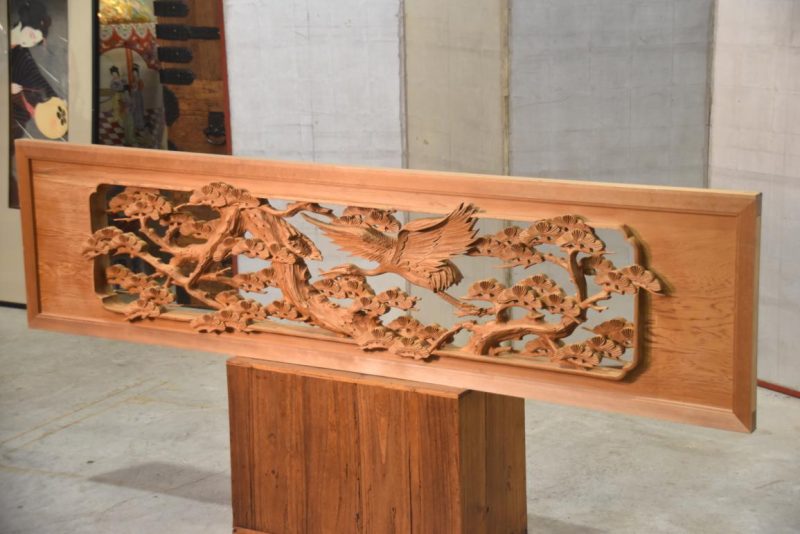 Japanese Carved Wooden Rama Transom Width:1855mm - Image 5
