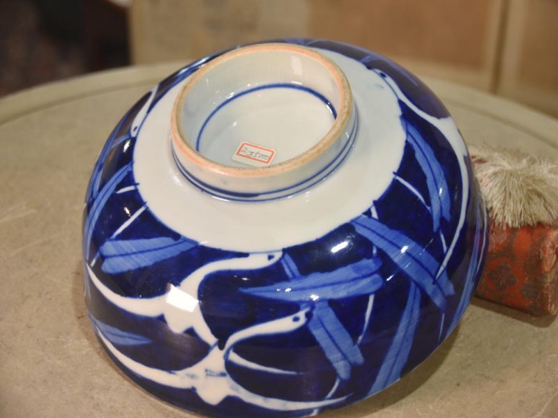 Blue and White Porcelain Bowl decorated with Birds Width:250mm - Image 4