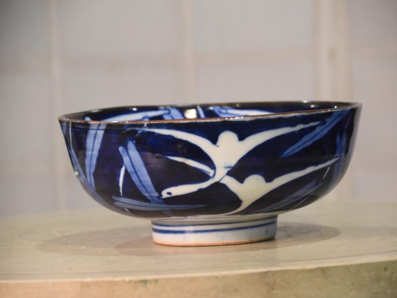 Blue and White Porcelain Bowl decorated with Birds Width:250mm - Image 5