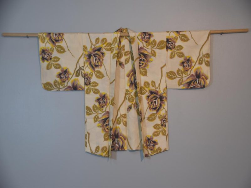 Silk Haori Jacket with large floral design. - Image 3