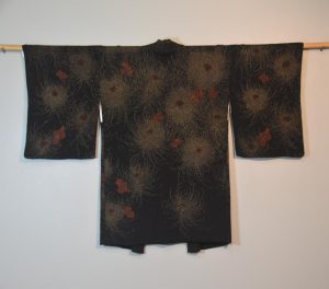 Silk Haori Jacket with Lacquered Metallic Thread