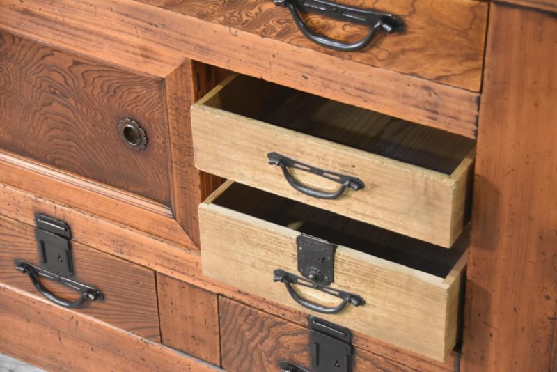Antique Multi Drawer Japanese Sideboard Width:1845mm - Image 9