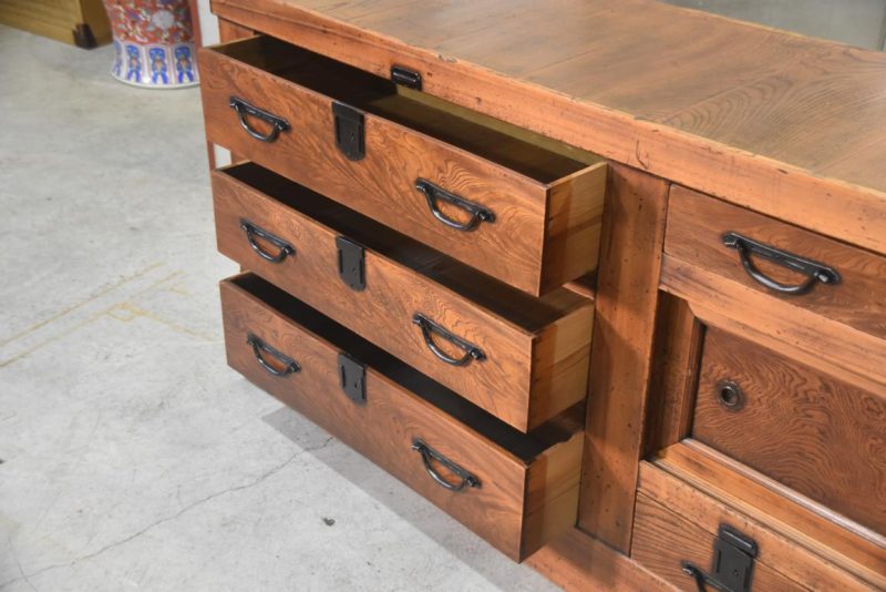 Antique Multi Drawer Japanese Sideboard Width:1845mm - Image 7