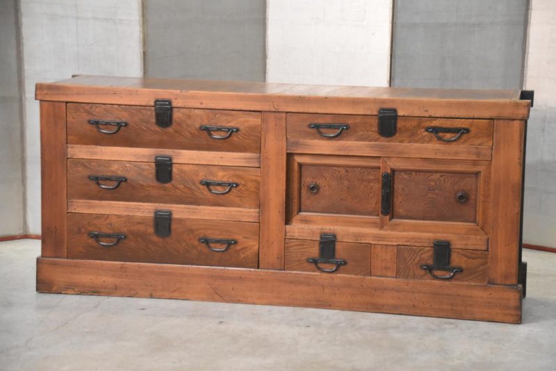 Antique Multi Drawer Japanese Sideboard Width:1845mm - Image 3