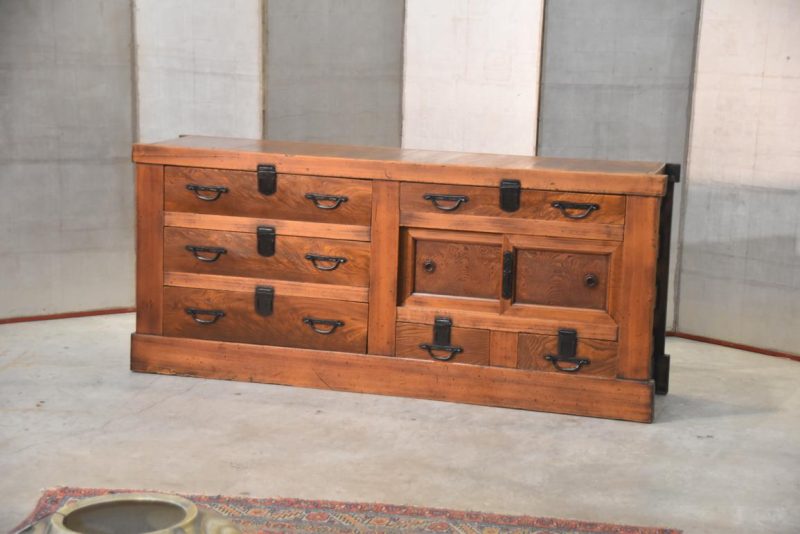 Antique Multi Drawer Japanese Sideboard Width:1845mm