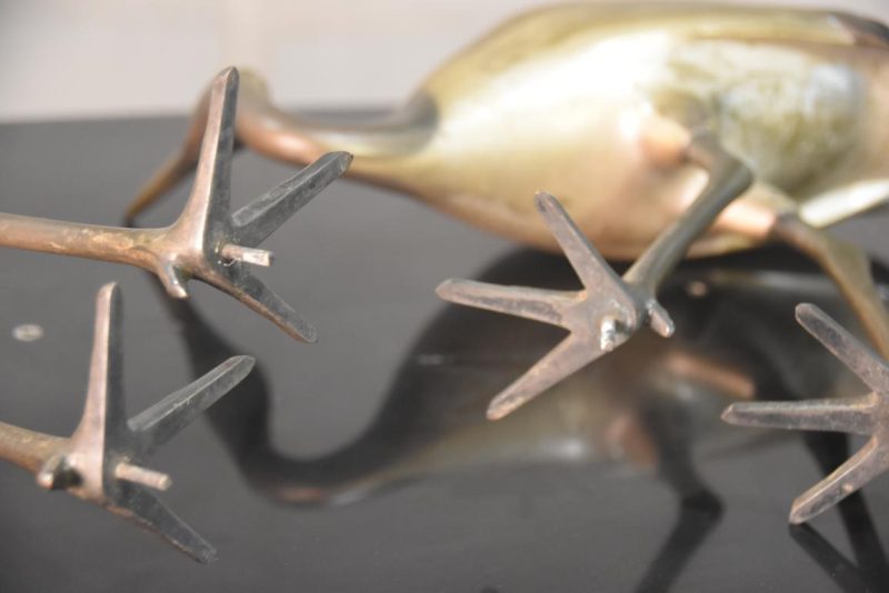 Pair of  Bronze Cranes on a Lacquer Stand Height:550mm - Image 7