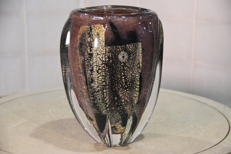 Japanese Art Glass Vase Width:200mm - Image 5