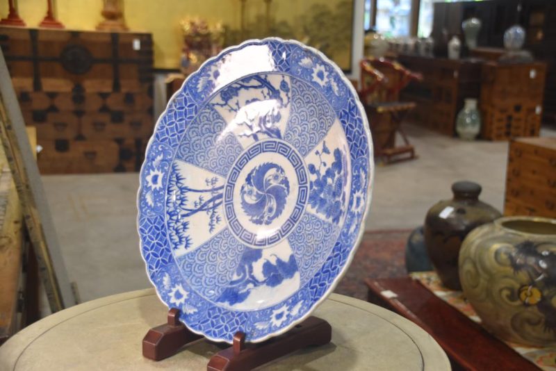 Japanese Blue and White Stencil (Igezara) Plate Width:406mm - Image 5