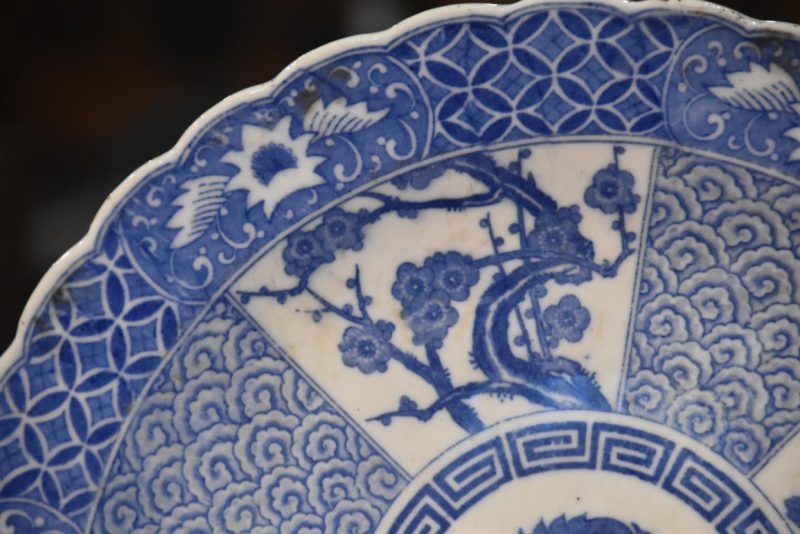 Japanese Blue and White Stencil (Igezara) Plate Width:406mm - Image 2