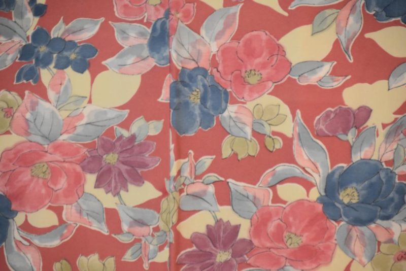 Silk Haori Jacket Pink and Blue Floral - Image 2