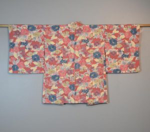 Silk Haori Jacket Pink and Blue Floral