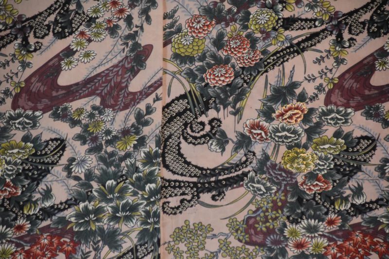 Silk Haori Jacket with Floral and Bird design. - Image 2