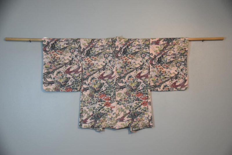 Silk Haori Jacket with Floral and Bird design.