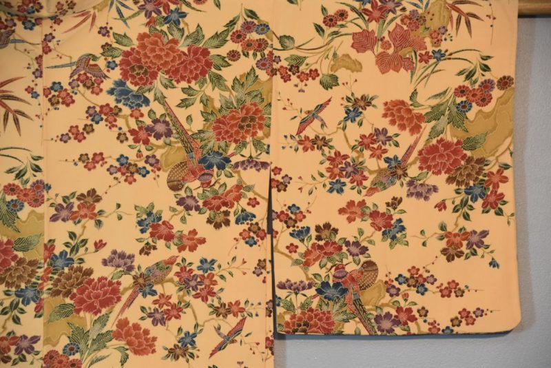 Silk Haori Jacket Pink and Blue Floral - Image 3