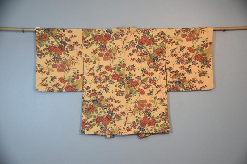 Silk Haori Jacket Pink and Blue Floral