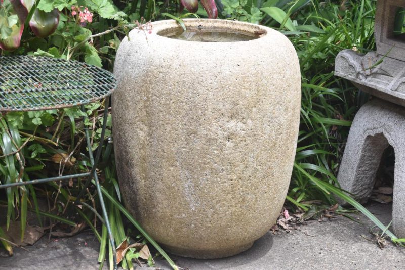 Antique Natsume (Tea Caddy) Granite Garden Basin Width:630mm - Image 4